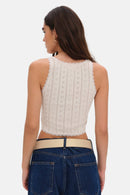 Angelina Knit Tank Top Cream