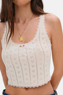 Angelina Knit Tank Top Cream