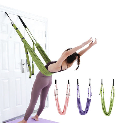 Adjustable Aerial Yoga Strap Hammock Swing Stretching Anti-gravity Inversion Exercises Multilayer Belt Yoga Flexibility Trainer