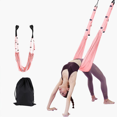 Adjustable Aerial Yoga Strap Hammock Swing Stretching Anti-gravity Inversion Exercises Multilayer Belt Yoga Flexibility Trainer