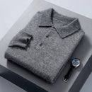 Men's Short Polo Neck Mink Cashmere Sweater