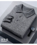 Men's Short Polo Neck Mink Cashmere Sweater