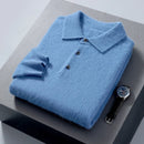 Men's Short Polo Neck Mink Cashmere Sweater