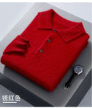 Men's Short Polo Neck Mink Cashmere Sweater