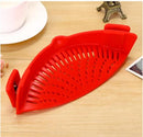 Silicone Clip-on Pot Pan Bowl Funnel Oil Strainer Creative Rice Washing