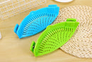 Silicone Clip-on Pot Pan Bowl Funnel Oil Strainer Creative Rice Washing