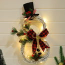 Christmas Decoration LED Lights Garland Pendant Snowman Rattan Circle