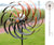 Solar Wind Spinner Improved 360 Degrees Swivel Warm White LED Lighting Glass Ball with Vertical Metal Sculpture Stake