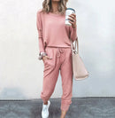 Women's 2 Piece Outfit Active Long Sleeve Sweatshirt Jogger Pants Tracksuit Set