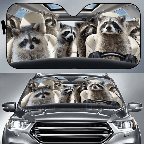 Raccoon Family All Over Printed 3D Sun Shade