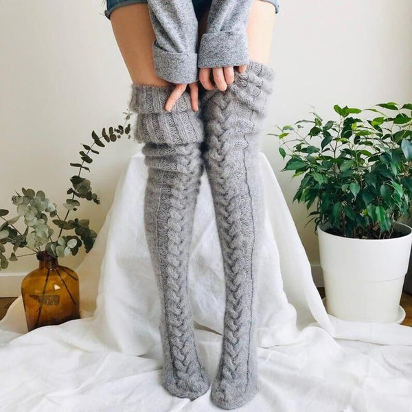 Winter Promotion Knitted Thigh High Socks