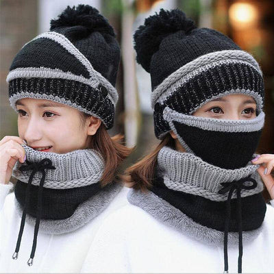 3PCS Womens Winter Scarf Set