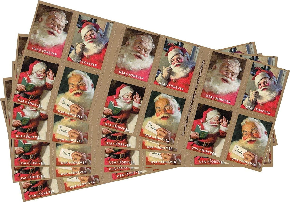 (2022) USPS Sparkling Holidays Christmas Santa Forever Stamps – EVONMART