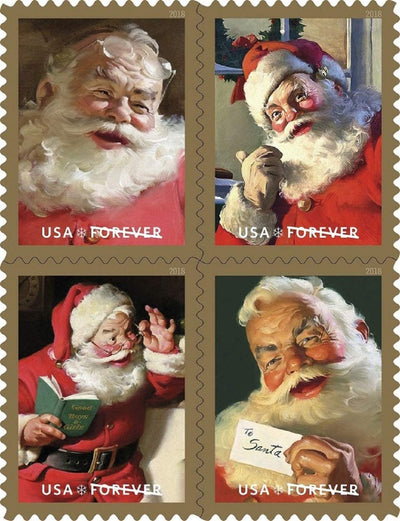 (2022) USPS Sparkling Holidays Christmas Santa Forever Stamps