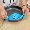 Silicone Clip-on Pot Pan Bowl Funnel Oil Strainer Creative Rice Washing