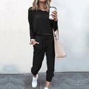 Women's 2 Piece Outfit Active Long Sleeve Sweatshirt Jogger Pants Tracksuit Set