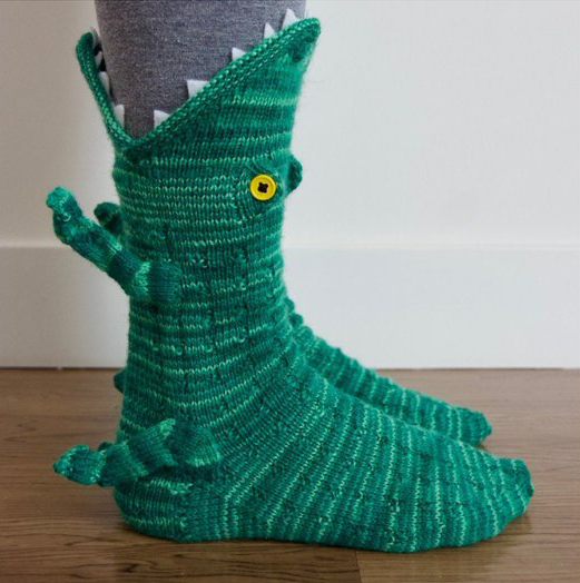 Christmas Knit Crocodile Socks