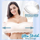 Plus Size Women Strapless Seamless Wireless High Elasticity Ice Silk Push Up Bandeau Bra