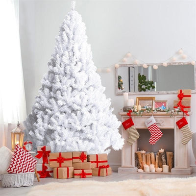 Artificial Hinged Pine Snow-flocked Christmas Tree with Metal Stand