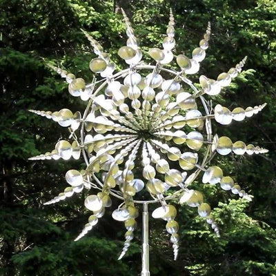 Unique and Magical Metal Windmill-Kinetic Metal Wind Spinners with Metal Garden Stake