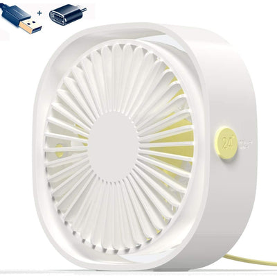 USB Desk Fan, USB Power Desktop Fan Ultra-Quiet Third Gear Speed 4inch Portable Mini Fan