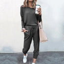 Women's 2 Piece Outfit Active Long Sleeve Sweatshirt Jogger Pants Tracksuit Set