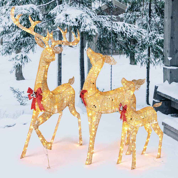 Large Christmas Caribou That Can Glow; Lawn Decoration Of Christmas