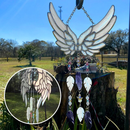 Angelic Feathers Stained Glass Wind Chimes - Handmade Glass Angel Wings