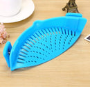 Silicone Clip-on Pot Pan Bowl Funnel Oil Strainer Creative Rice Washing