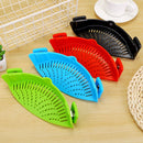 Silicone Clip-on Pot Pan Bowl Funnel Oil Strainer Creative Rice Washing