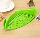 Silicone Clip-on Pot Pan Bowl Funnel Oil Strainer Creative Rice Washing