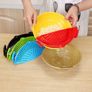 Silicone Clip-on Pot Pan Bowl Funnel Oil Strainer Creative Rice Washing