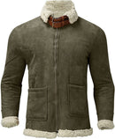 Men Winter Fleece Thick Warm Solid Color Stand Collar Jacket Men's Winter Wool Short Mountain View Coat
