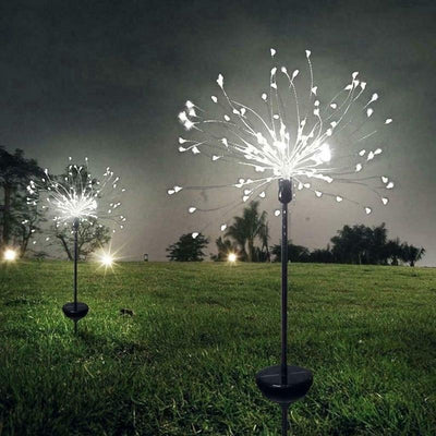 Solar Light Outdoor Grass Globe Dandelion Waterproof Flash String Lights Lawn Firework Lamp Garden Christmas Decor