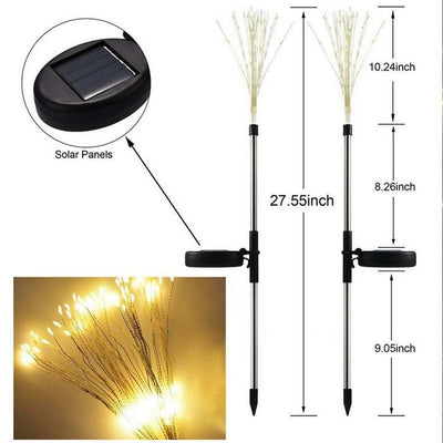 Solar Light Outdoor Grass Globe Dandelion Waterproof Flash String Lights Lawn Firework Lamp Garden Christmas Decor