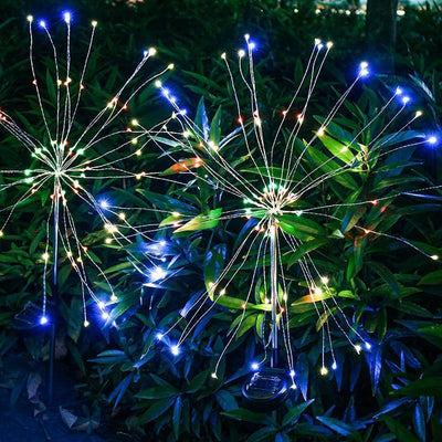 Solar Light Outdoor Grass Globe Dandelion Waterproof Flash String Lights Lawn Firework Lamp Garden Christmas Decor