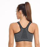 Best  Women's Zip Front Sports Bra Wireless Post-Surgery Bra Active Yoga Sports Bras
