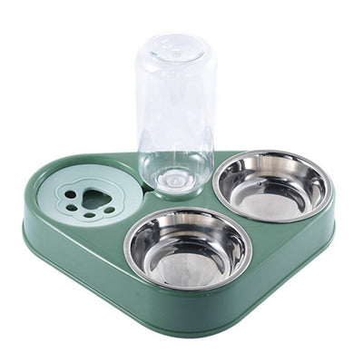 500ML Dog Bowl Cat Feeder Bowl With Automatic Water Bottle