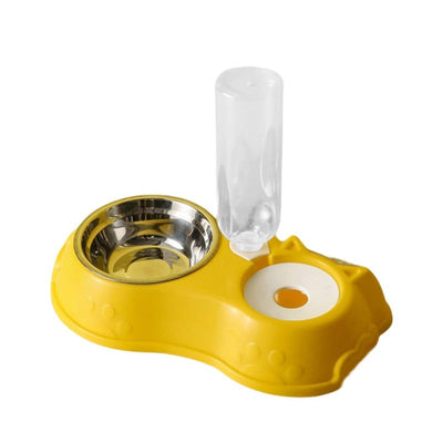 500ML Dog Bowl Cat Feeder Bowl With Automatic Water Bottle