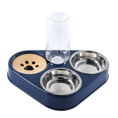 500ML Dog Bowl Cat Feeder Bowl With Automatic Water Bottle