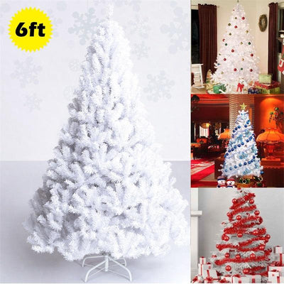 Artificial Hinged Pine Snow-flocked Christmas Tree with Metal Stand