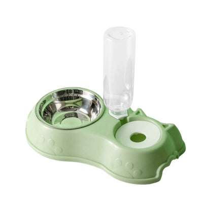 500ML Dog Bowl Cat Feeder Bowl With Automatic Water Bottle