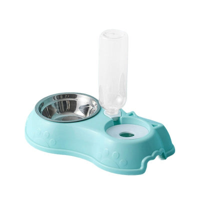 500ML Dog Bowl Cat Feeder Bowl With Automatic Water Bottle