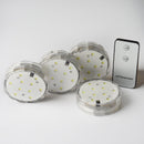 4 Pack | 3" Flower Shaped White LED Disc Lights With Remote, DIY Centerpiece Accent Light