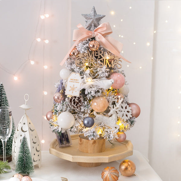 Christmas Tree Desktop Decoration Silver Snowflake With Lights
