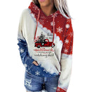 Christmas Hooded Printed Sweatshirt With Pockets