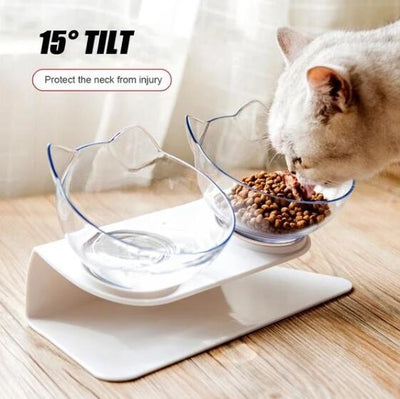 Anti-vomiting orthopaedic cat bowl