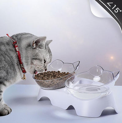 Anti-vomiting orthopaedic cat bowl