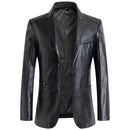 Men's Leather Formal Cardigan Jacket