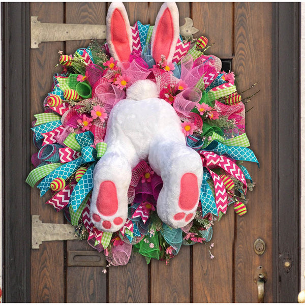 Colorful Easter Bunny Garlands Door Wall Oranments Happy Easter Party Wreath Decoration 2022 New Creative Festival Garland Decor